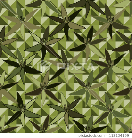 Contemporary collage seamless pattern. Mid Century Modern Art design for paper, cover, fabric, interior decor and other users. 112134199