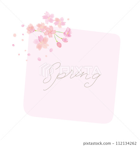 包含櫻花框插圖方形訊息 112134262