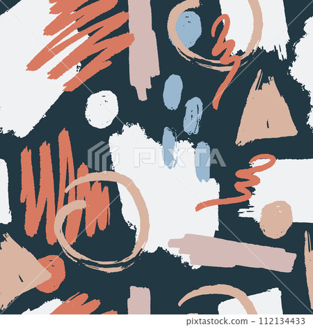 Abstract Geometric Boho Brushstrokes Seamless Pattern Abstract Geometric Boho Brushstrokes Seamless Pattern 112134433