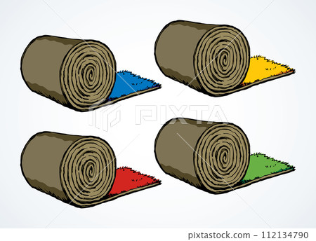 Carpet roll. Vector drawing icon Carpet roll. Vector drawing icon 112134790