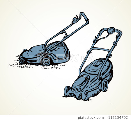 Lawn mower. Vector drawing object Lawn mower. Vector drawing object 112134792