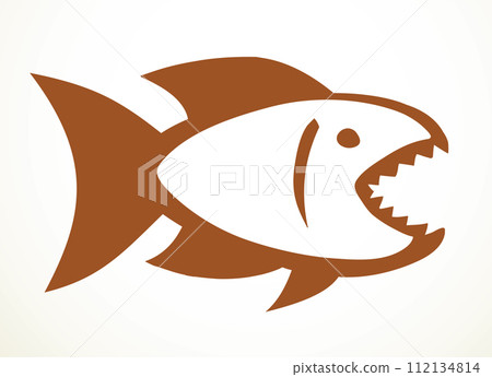 Piranha fish. Vector drawing icon Piranha fish. Vector drawing icon 112134814