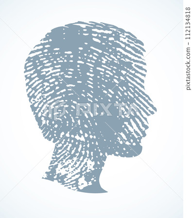 Fingerprint. Vector drawing black pattern 112134818