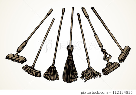Long Home Mop. Vector drawing 112134835