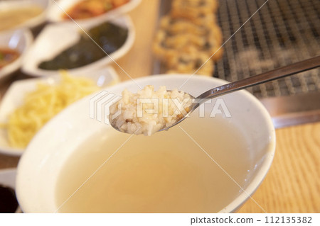 Korea food. Scorched Rice Soup 112135382