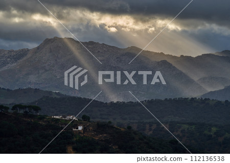 Ronda town surroundings Spain landscape  112136538