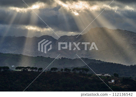 Ronda town surroundings Spain landscape  112136542