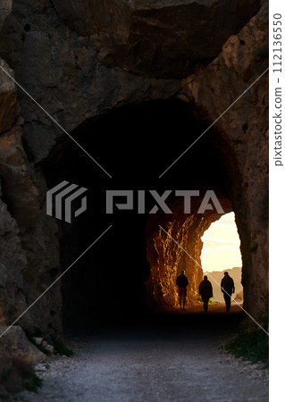 Spain Andalucia spring surrounding lonely tree mountains clouds tunnel 112136550
