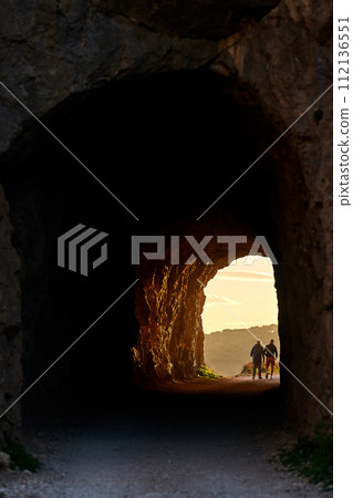 Spain Andalucia spring surrounding lonely tree mountains clouds tunnel 112136551