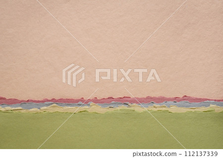 abstract landscape in pastel tones, a collection of handmade rag papers abstract landscape in pastel tones, a collection of handmade rag papers 112137339