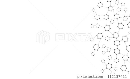 Science abstract background. Abstract technology background with copy space. Abstract shapes on the right side. 112137411