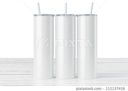 Skinny 20 oz tumbler for sublimation. 3d rendering Skinny 20 oz tumbler for sublimation. 3d rendering 112137416