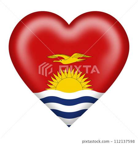 Kiribati flag heart button with clipping path Kiribati flag heart button with clipping path 112137598