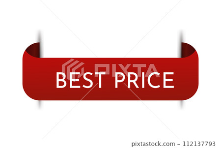 Price tag vector. Ribbon sale banner. Best price. Isolated vector illustration EPS10 112137793