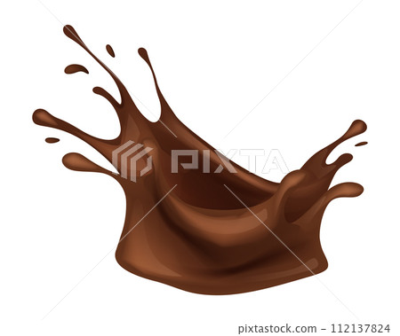 Realistic chocolate corona splash. Splashing and whirl chocolate liquid for design. Vector illustration EPS10 Realistic chocolate corona splash. Splashing and whirl chocolate liquid for design. Vector illustration EPS10 112137824