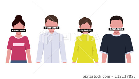 Censored sign covering mouth. People with censorship sign covering their mouths 112137855