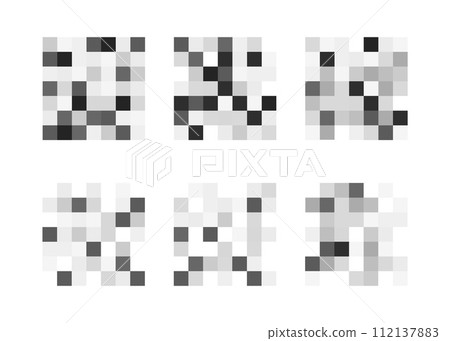 Censorship elements of various types. Set of Pixel censored signs. Black censor bar concept. Censorship rectangle. 112137883