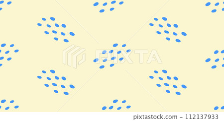 Abstract seamless pattern with light blue drops or dots on yellow background, vector 112137933