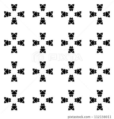 Black and white seamless pattern with oriental motif, monochrome mosaic Black and white seamless pattern with oriental motif, monochrome mosaic 112138011