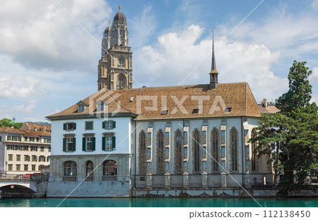 view of Zurich and Grossmunster view of Zurich and Grossmunster 112138450