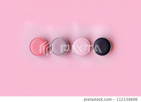 AI-generated content. Elegant makeup palette with different eyelid colors and brushes, beauty and cosmetics concept AI-generated content. Elegant makeup palette with different eyelid colors and brushes, beauty and cosmetics concept 112138606