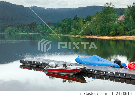 landscape with boats on the lake landscape with boats on the lake 112138616