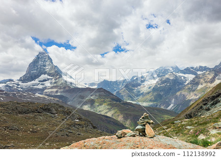 Gornergrat, Switzerland. Matterhorn mountain visible in background 112138992