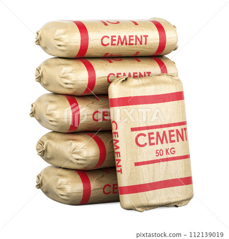 Cement bags, 3D rendering 112139019