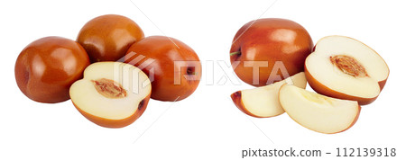 jujube or chinese date isolated on white background with full depth of field jujube or chinese date isolated on white background with full depth of field 112139318