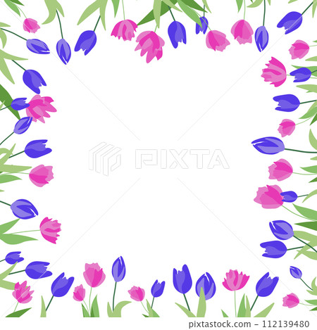 Flower square banner on white background.  112139480