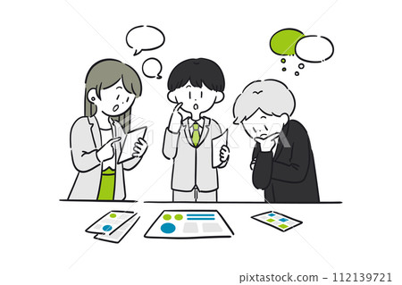 Image illustration of business people having a meeting Image illustration of business people having a meeting 112139721