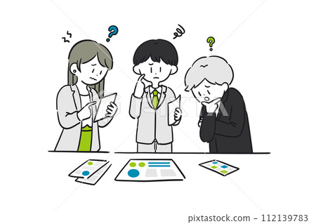 Image illustration of business people having a meeting Image illustration of business people having a meeting 112139783