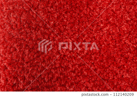 Terracotta fabric texture. Artificial fur coat macro photo detail of the product. Terracotta fabric texture. Artificial fur coat macro photo detail of the product. 112140209