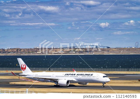 羽田機場風景,飛機滑行,東京大田區 羽田機場風景,飛機滑行,東京大田區 112140593