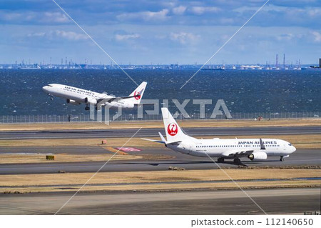 羽田機場風景，飛機起飛，東京大田區 112140650