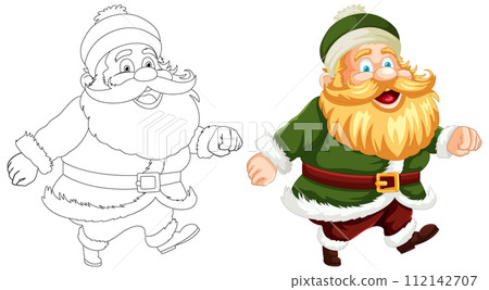 Jolly Santa Claus Before and After Coloring Jolly Santa Claus Before and After Coloring 112142707