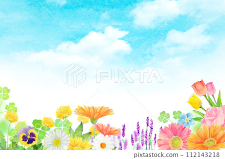 水彩花卉裝飾框架 112143218