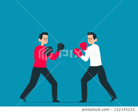 Person with boxing. Competition vector concept Person with boxing. Competition vector concept 112143223
