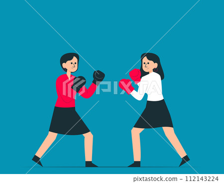 Person with boxing. Competition vector concept 112143224