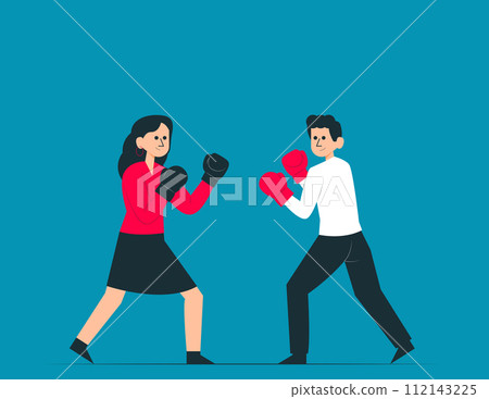 Person with boxing. Competition vector concept Person with boxing. Competition vector concept 112143225