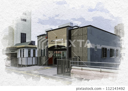 Watercolor style Takasaki Station West Police Box Takasaki City, Gunma Prefecture Watercolor style Takasaki Station West Police Box Takasaki City, Gunma Prefecture 112143492