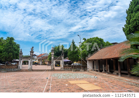 View of the square from the garden of Mong Phu Pavilion in Dong Lam village, designated as a national cultural property in Hanoi, Vietnam View of the square from the garden of Mong Phu Pavilion in Dong Lam village, designated as a national cultural property in Hanoi, Vietnam 112143571
