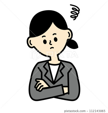 A woman in a suit with her arms folded in trouble 112143865