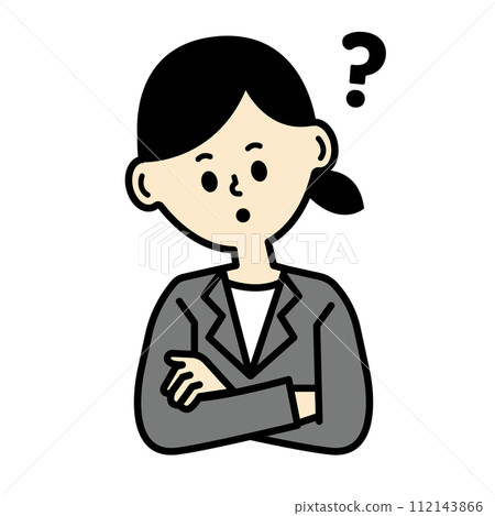 A woman in a suit with her arms crossed 112143866