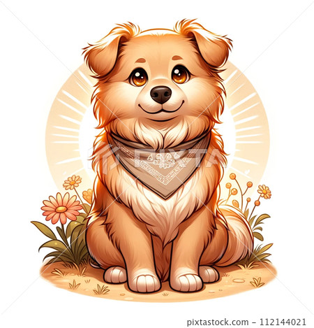 忠實的朋友在夕陽下閃閃發光 112144021