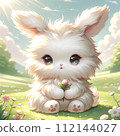兔子寶寶溫柔地微笑著，帶著春天的氣息。 112144027
