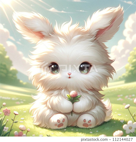 兔子寶寶溫柔地微笑著,帶著春天的氣息。 兔子寶寶溫柔地微笑著,帶著春天的氣息。 112144027