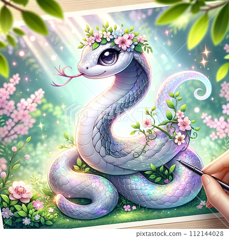 一條戴著花冠、閃閃發光的蛇 一條戴著花冠、閃閃發光的蛇 112144028