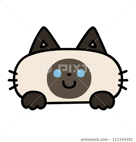 可愛的暹羅貓露出它的臉 112144395