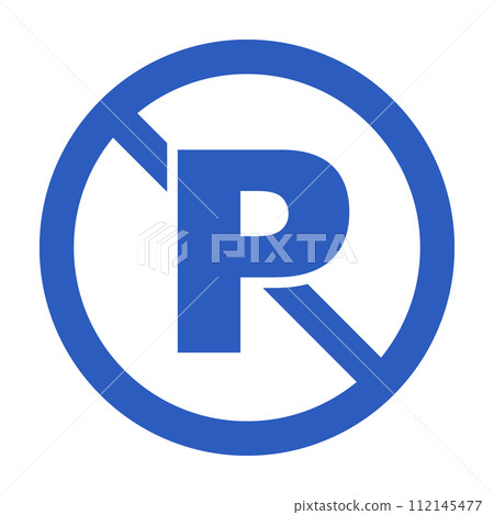Blue no parking icon. vector. Blue no parking icon. vector. 112145477